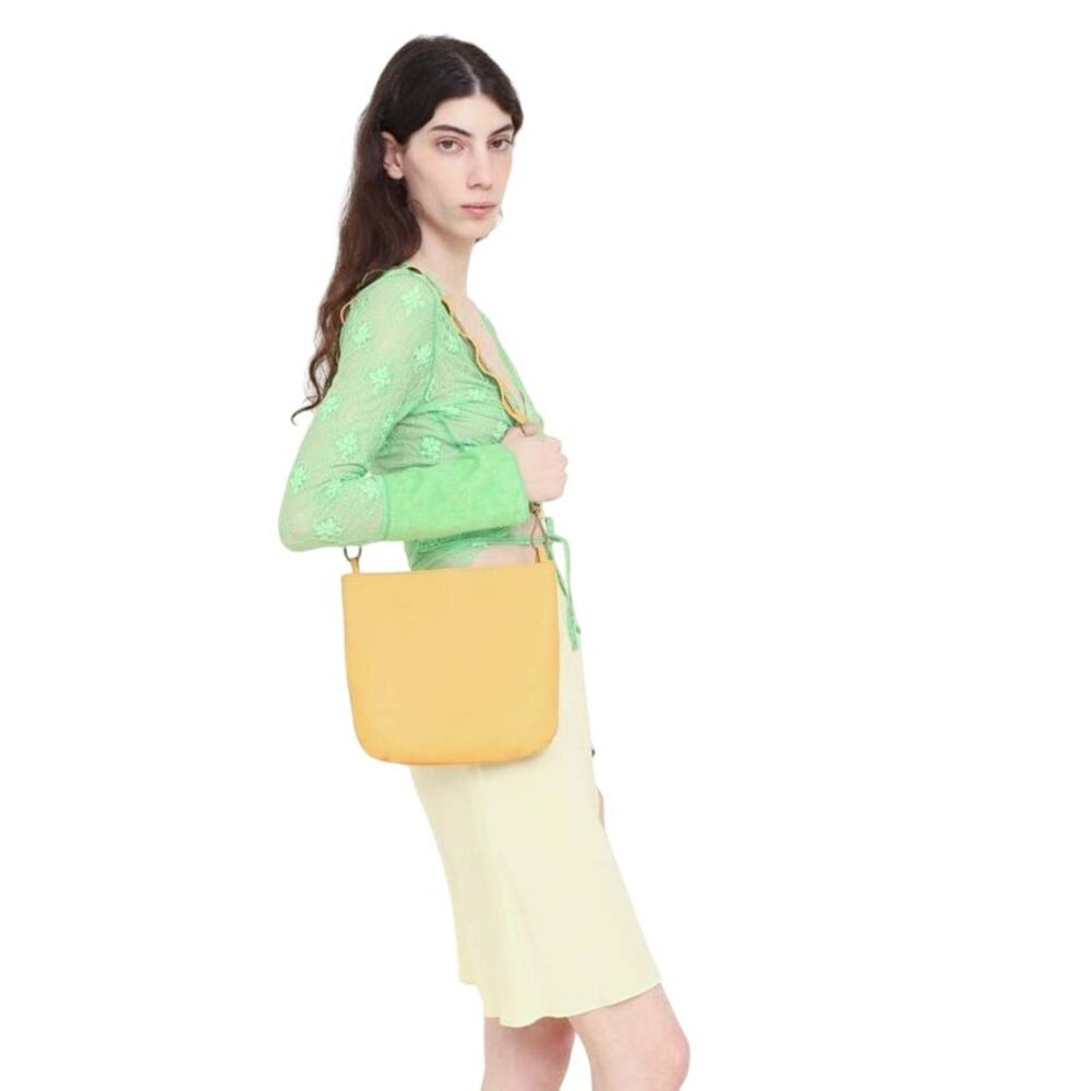 Maryam Nassir Zadeh Script Purse Unisex Bag Yellow Leather Designer Rare NEW